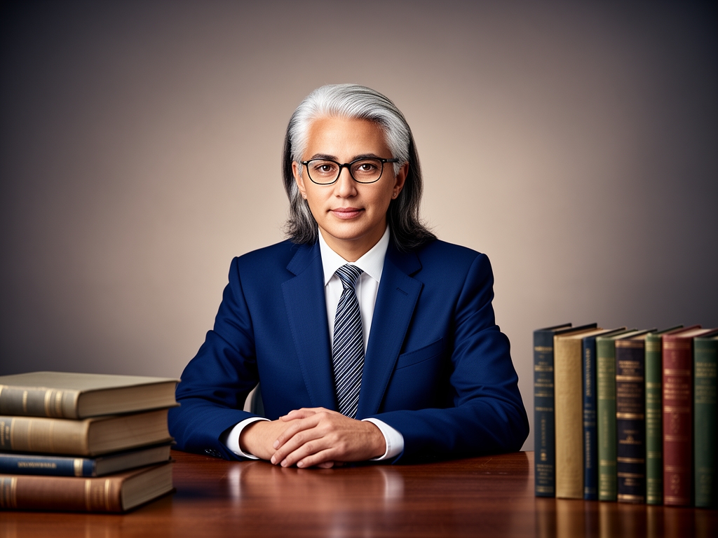 Профессиональный портрет Роберта Флеминга — преподавателя журналистской этики и расследовательской журналистики Norexil, белый мужчина 55 лет с седыми висками в очках за рабочим столом с книгами